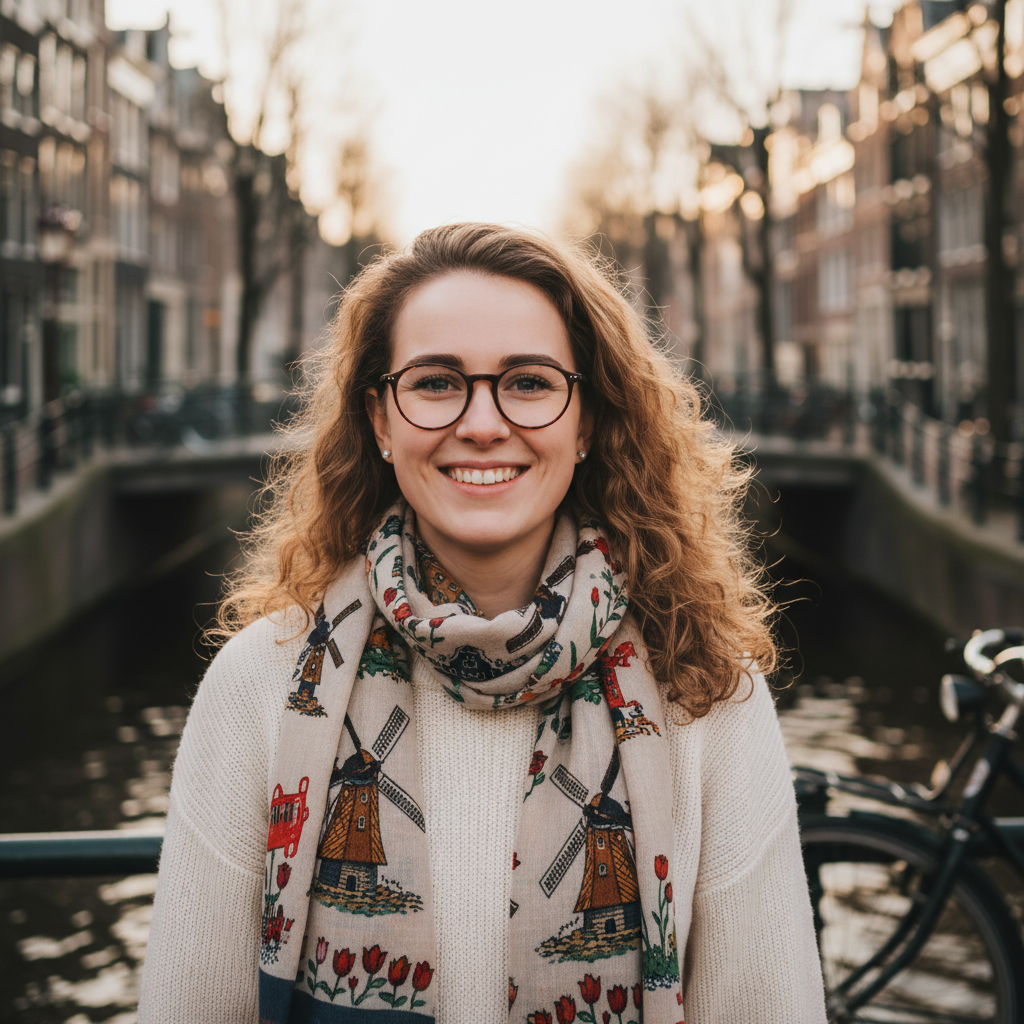 een nederlandse vrouw met bril